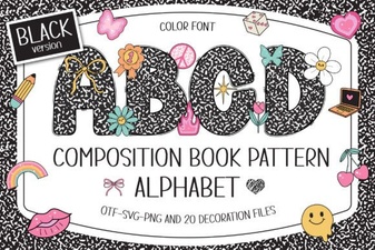 Composition Book Pattern Font: Retro Notebook Typography